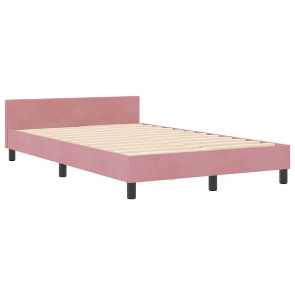 vidaXL Boxspringbed met hoofdeinde Roze 120 x 190 cm Fluweel