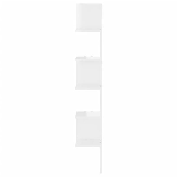 vidaXL Hoekwandschap 20x20x127,5 cm bewerkt hout hoogglans wit