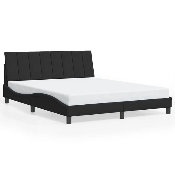 vidaXL Bedframe zonder matras "Hanko" 160x200 cm fluweel zwart