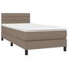 vidaXL Boxspring met matras stof taupe 100x200 cm