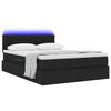 vidaXL Opbergbed met LED met matras met LED Zwart 140 x 200 cm Stof