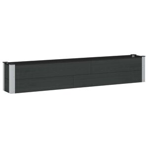 vidaXL Verhoogde plantenbak Zwart 200 x 30 x 36 cm WPC en Aluminium