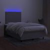 vidaXL Boxspring met matras en LED stof lichtgrijs 120x190 cm