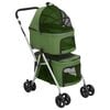 vidaXL Hondenwagen 2-laags inklapbaar 83x48x97 cm oxford stof groen