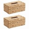 vidaXL Tissueboxhoezen 2 st Waterhyacint 27.5 x 16.5 x 14 cm Naturel