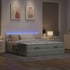 vidaXL Ottoman bed met matrassen en LED's 200x200cm fluweel lichtgrijs