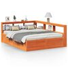 vidaXL Bed met boekenkast zonder matras grenenhout wasbruin 150x200 cm