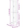 vidaXL Hoge kast 34,5x34x180 cm bewerkt hout grijs sonoma eikenkleurig