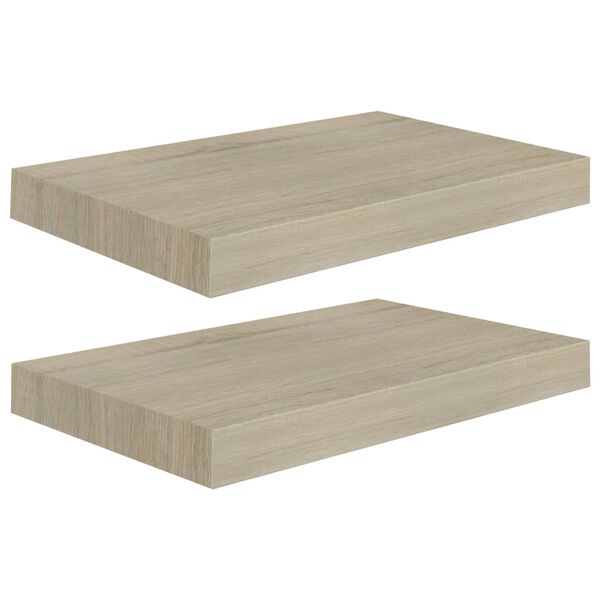 vidaXL Wandschappen zwevend 2 st 40x23x3,8 cm MDF eikenkleurig