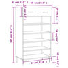 vidaXL Schoenenkast 60x35x105 cm bewerkt hout hoogglans wit