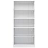 vidaXL Boekenkast 5 schappen 80x24x175 cm bewerkt hout hoogglans wit