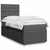 vidaXL Boxspring met matras stof donkergrijs 100x200 cm