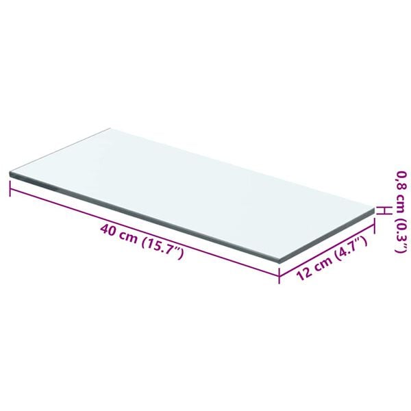 vidaXL Wandschap transparant 40x12 cm glas