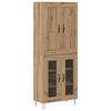 vidaXL Hoge kast Artisan Eiken 69,5 x 34 x 180 cm Bewerkt hout