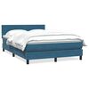 vidaXL Boxspring met matras fluweel donkerblauw 140x220 cm