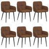 vidaXL Eettafelstoelen 6 st Nep Suede Leer Bruin 59 x 56,5 x 85 cm