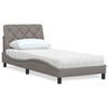 vidaXL Bed met matras stof taupe 90x190 cm