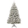 vidaXL Kunstkerstboom met 300 LED Groen en Wit 300 cm PVC en Metaal