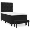 vidaXL Boxspring met matras fluweel zwart 80x200 cm