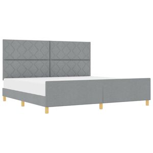 vidaXL Bedframe met hoofdeinde Lichtgrijs 200 x 200 cm Stof