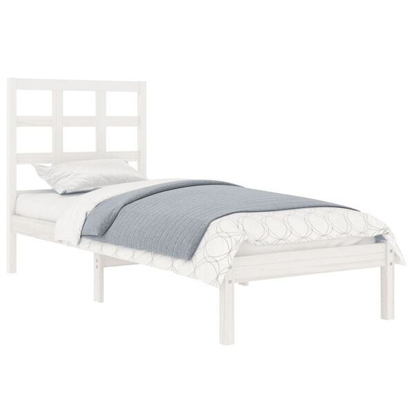 vidaXL Bedframe massief hout wit 90x190 cm
