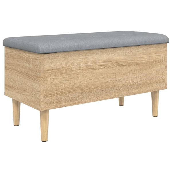 vidaXL Opbergbankje 82x42x46 cm bewerkt hout sonoma eikenkleurig