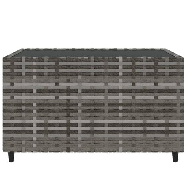 vidaXL Salontafel tuin vierkant 50x50x30 cm poly rattan grijs