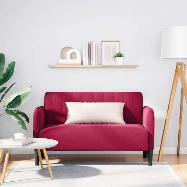 vidaXL Loveseat bank 109 cm fluweel wijnrood