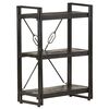 vidaXL Boekenkast met 3 schappen 60x30x80 cm massief mangohout zwart