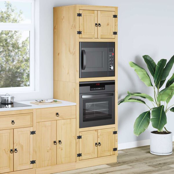 vidaXL Kast SKI HoningBruin 66 x 58 x 207 cm Massief grenenhout