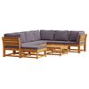 vidaXL 8-delige Loungeset met kussens massief acaciahout