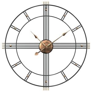 vidaXL Wandklok &Oslash;60 cm ijzer zwart