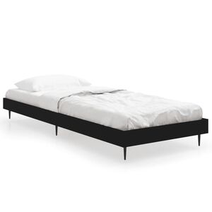 vidaXL Bedframe bewerkt hout zwart 75x190 cm