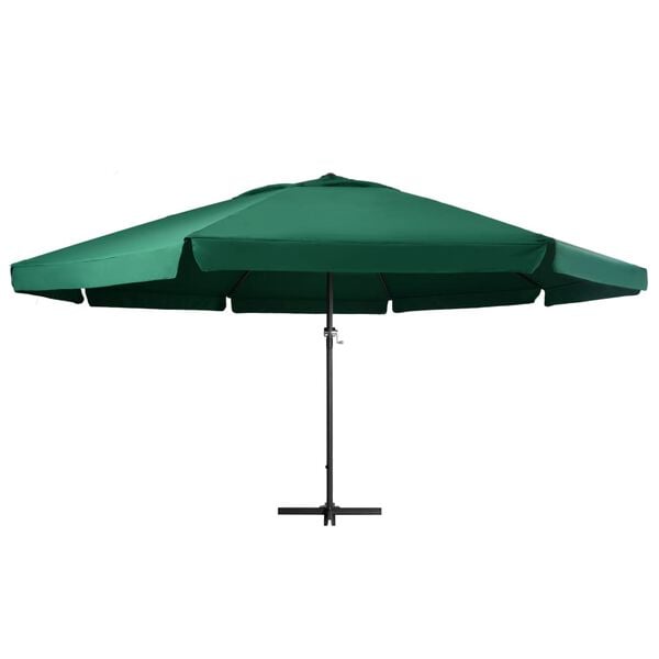 vidaXL Parasol met aluminium paal 600 cm groen