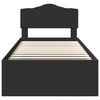 vidaXL Bedframe met hoofdeinde Zwart 90 x 200 cm Massief grenenhout