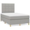 vidaXL Boxspring met matras stof lichtgrijs 120x190 cm