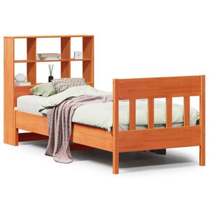 vidaXL Bedframe zonder matras massief grenenhout wasbruin 75x190 cm