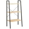 vidaXL Opbergmeubel met 3 lagen 56x35x108 cm lichtbruin en zwart