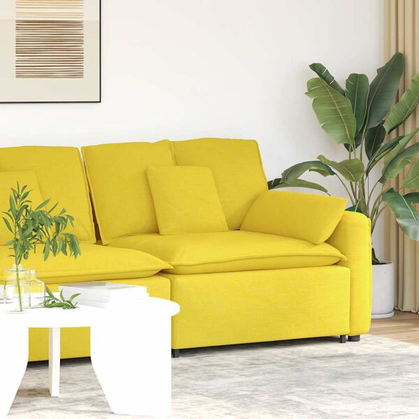 vidaXL Modulaire bank Armleuning eindmodule met kussens 100 cm