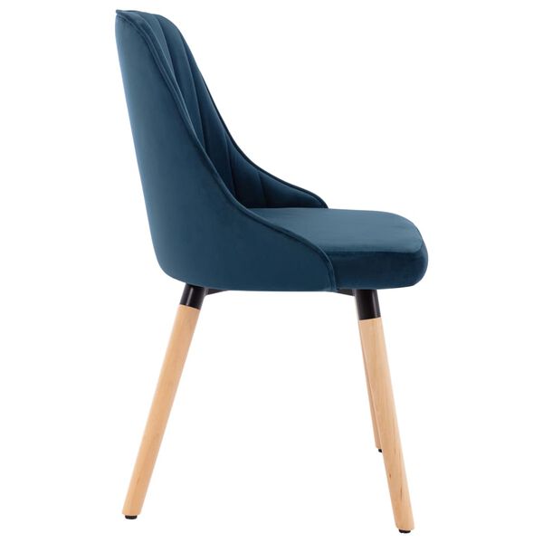 vidaXL Eetkamerstoelen 2 st fluweel blauw
