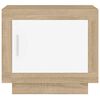 vidaXL Salontafel 51x50x45 cm bewerkt hout wit en sonoma eikenkleurig