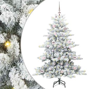 vidaXL Kunstmatige Inklapbare Kerstboom Wit 150 cm PVC en staal