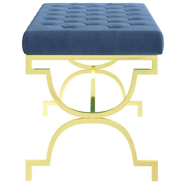 vidaXL Bankje 99 cm fluweel en roestvrij staal blauw