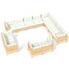 vidaXL 12-delige Loungeset met cr&egrave;mekleurige kussens grenenhout