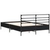 vidaXL Bedframe bewerkt hout metaal zwart 135x190 cm