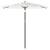 vidaXL Parasol met stalen paal 223x223x213 cm wit