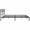 vidaXL Bedframe met hoofdbord metaal zwart 193x203 cm