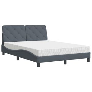 vidaXL Bed met matras fluweel donkergrijs 120x200 cm