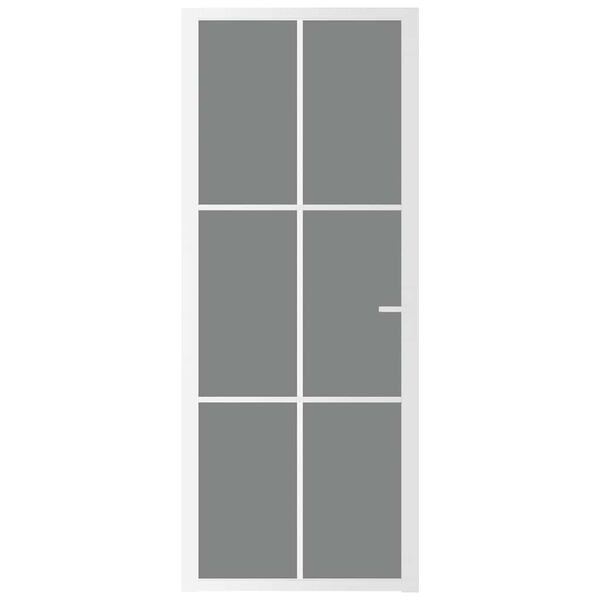 vidaXL Binnendeur 83x201,5 cm ESG-glas en aluminium wit