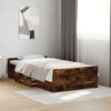 vidaXL Bedframe met lades bewerkt hout gerookt eikenkleurig 100x200 cm